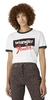 Wrangler - Fender Relaxed Ringer Tee - T-Shirt Manches courtes - Femme - blanc