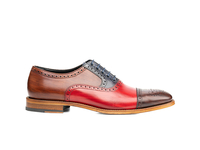 Andrea - Multicolore déco cuir hommes Oxford Wing Brogue