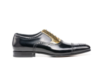 Andrea - Richelieu à oreilles Oxford en cuir noir pour hommes