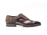 Augusto - Café Kudu Veau Croûte En Cuir Hommes Boucle Mocassin