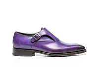 Augusto - Mocassin à boucle en cuir de veau violet pour hommes