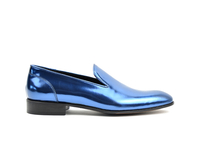Casanova - Mariage mocassin homme bleu brillant