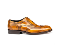 Da Vinci - Richelieu ailé Oxford en cuir marron clair pour homme