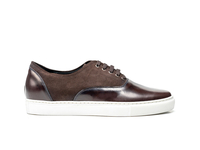 Danilo - Sneakers oxford veau croûte suède café