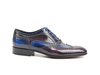 Fred - Richelieu à oreilles Oxford en cuir poli bleu violet pour hommes
