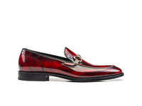 Gianni - Mocassins Horsebit en cuir poli rouge