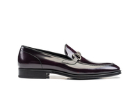 Gianni - Mocassins Horsebit en cuir poli violet