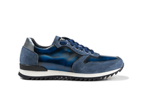 Italo - Low top running en daim poli bleu