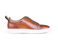 Pietro - Baskets basses en cuir decò marron