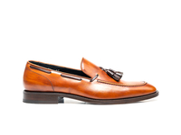Romeo - Mocassins à pampilles en cuir marron clair pour hommes