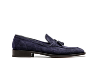 Romeo - Mocassins à pampilles en cuir suédé bleu marine pour homme