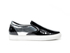 Valentino - Baskets à enfiler en argent laminé brillant noir
