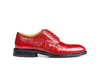 Volta - Crocodile rouge motif cuir hommes Derby Wing Brogue