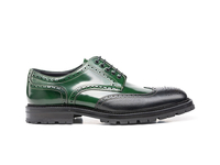 Volta - Derbies Wing Derby Homme Vert Grain Cuir Grainé Noir