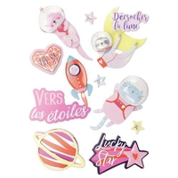 10 stickers 3D - Galaxie