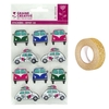 10 stickers voiture de vacances effet 3D + masking tape dor