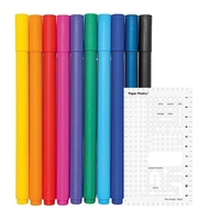 10 stylos gel fin 0, 4 mm + Pochoir fl