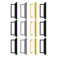 12 stickers onglets pour Bullet journal - noir-gris-dor