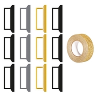 12 stickers onglets pour Bullet journal noir-gris-dor
