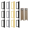 12 stickers onglets pour Bullet journal noir-gris-dor
