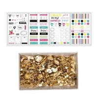 131 stickers symboles couleurs vives + 150 punaises dor