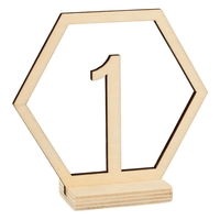 15 chiffres en bois hexagonaux pour table de mariage