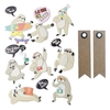 15 stickers 3D Paresseux + 20