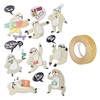 15 stickers 3D Paresseux + masking tape dor
