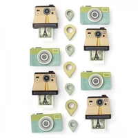 15 stickers polaroid effet 3D
