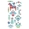 16 stickers puffies bleu-vert-rouge - Folk
