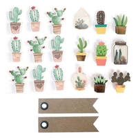 18 stickers 3D Cactus + 20