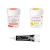 2 colorants alimentaires corail-jaune + Stylo gla