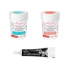 2 colorants alimentaires corail-turquoise + Stylo gla