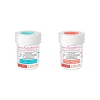 2 colorants alimentaires en poudre - corail-turquoise