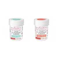 2 colorants alimentaires en poudre - corail-vert d