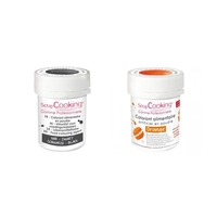 2 colorants alimentaires en poudre - noir-orange