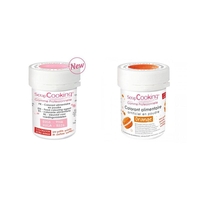 2 colorants alimentaires en poudre - orange-rose poudr