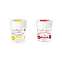 2 colorants alimentaires en poudre - rouge-jaune