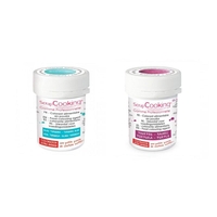 2 colorants alimentaires en poudre - turquoise-pourpre