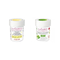 2 colorants alimentaires en poudre - vert-jaune pastel