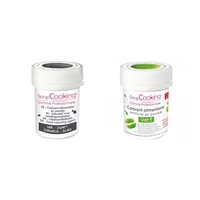 2 colorants alimentaires en poudre - vert-noir