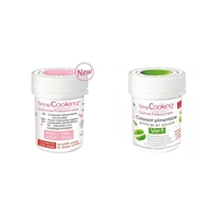 2 colorants alimentaires en poudre - vert-rose poudr