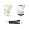 2 colorants alimentaires noir-jaune pastel + Stylo gla