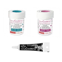 2 colorants alimentaires pourpre-bleu fonc