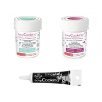 2 colorants alimentaires pourpre-vert d