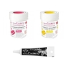 2 colorants alimentaires rose-jaune + Stylo gla