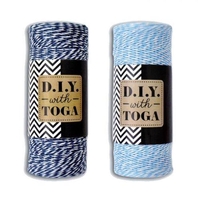 2 ficelles bicolores 100 m - bleu marine & bleu clair