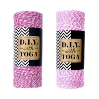 2 ficelles bicolores 100 m - fuchsia & rose