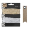 2 ficelles bicolores 15 m argent