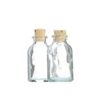 2 mini bouteilles en verre 6 cm avec bouchon li